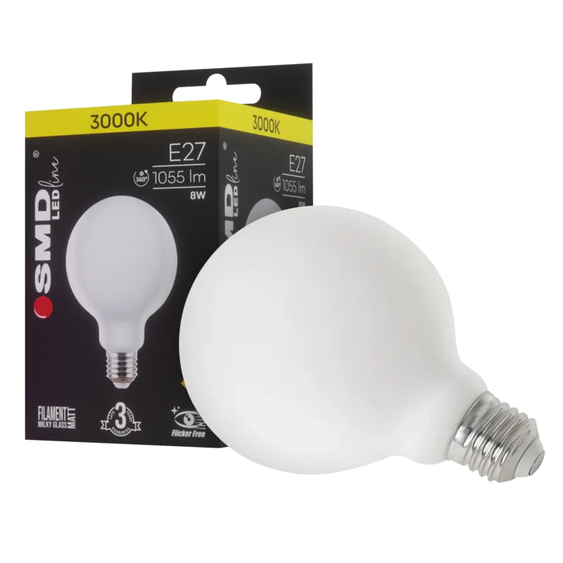 Niska cena ŻARÓWKA E27 LED FILAMENT 8W WW ML MAT G95 0021 ZAR0021SLL - SMD LEDline